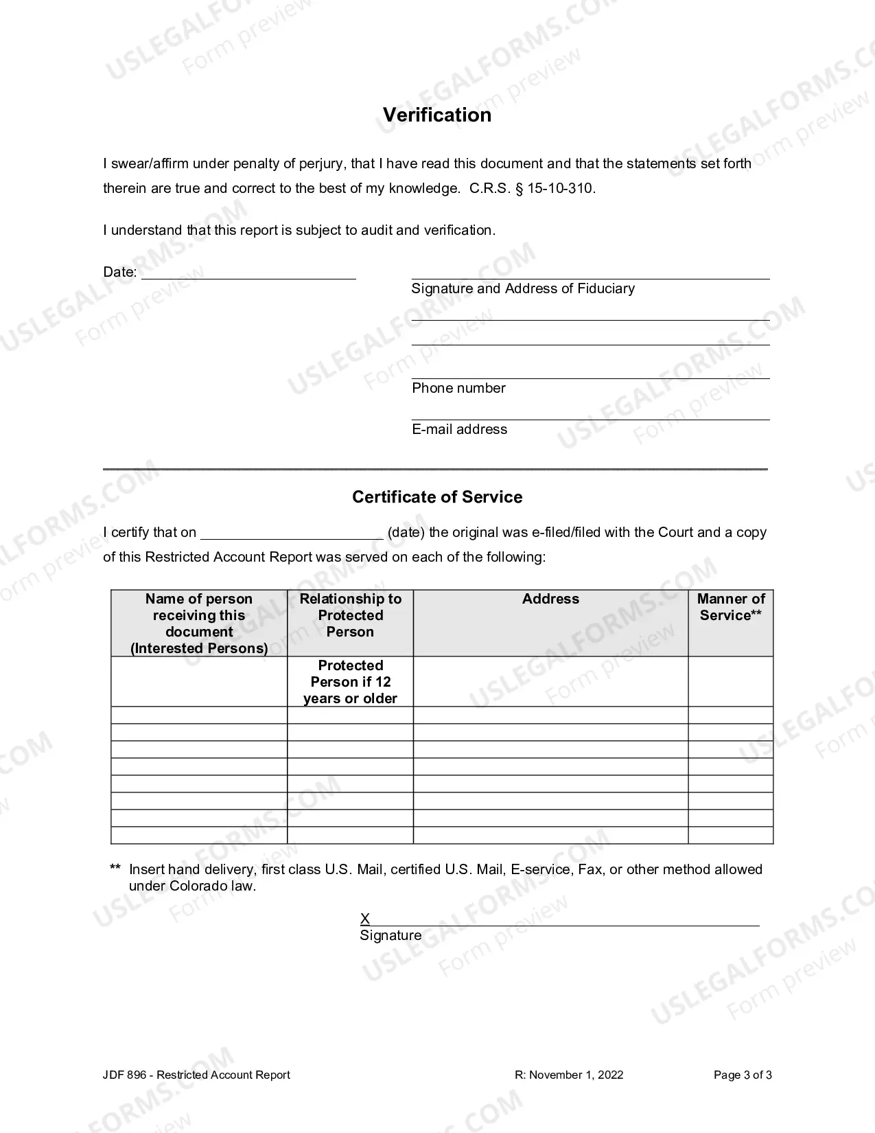Preview Restricted Account Report - Probate Court