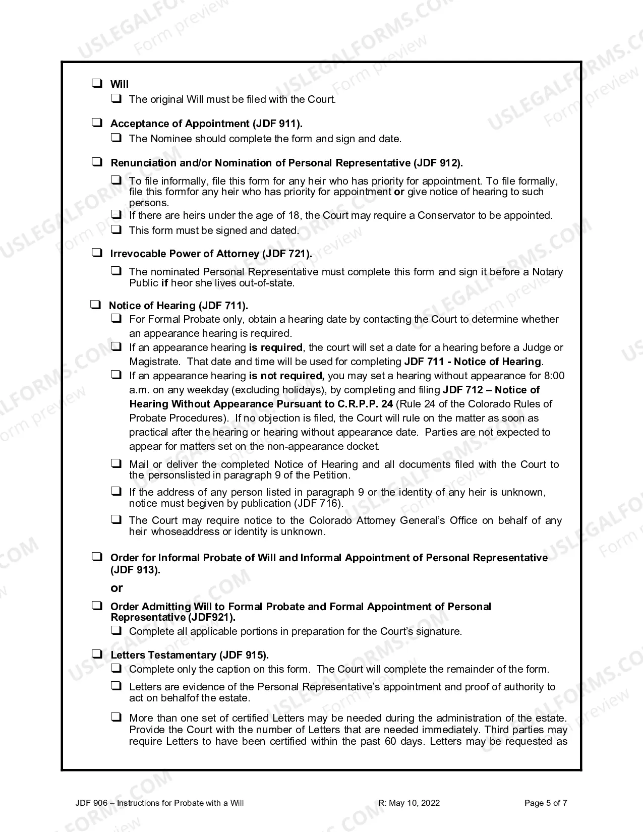 Preview Instructions For Probate With A Will