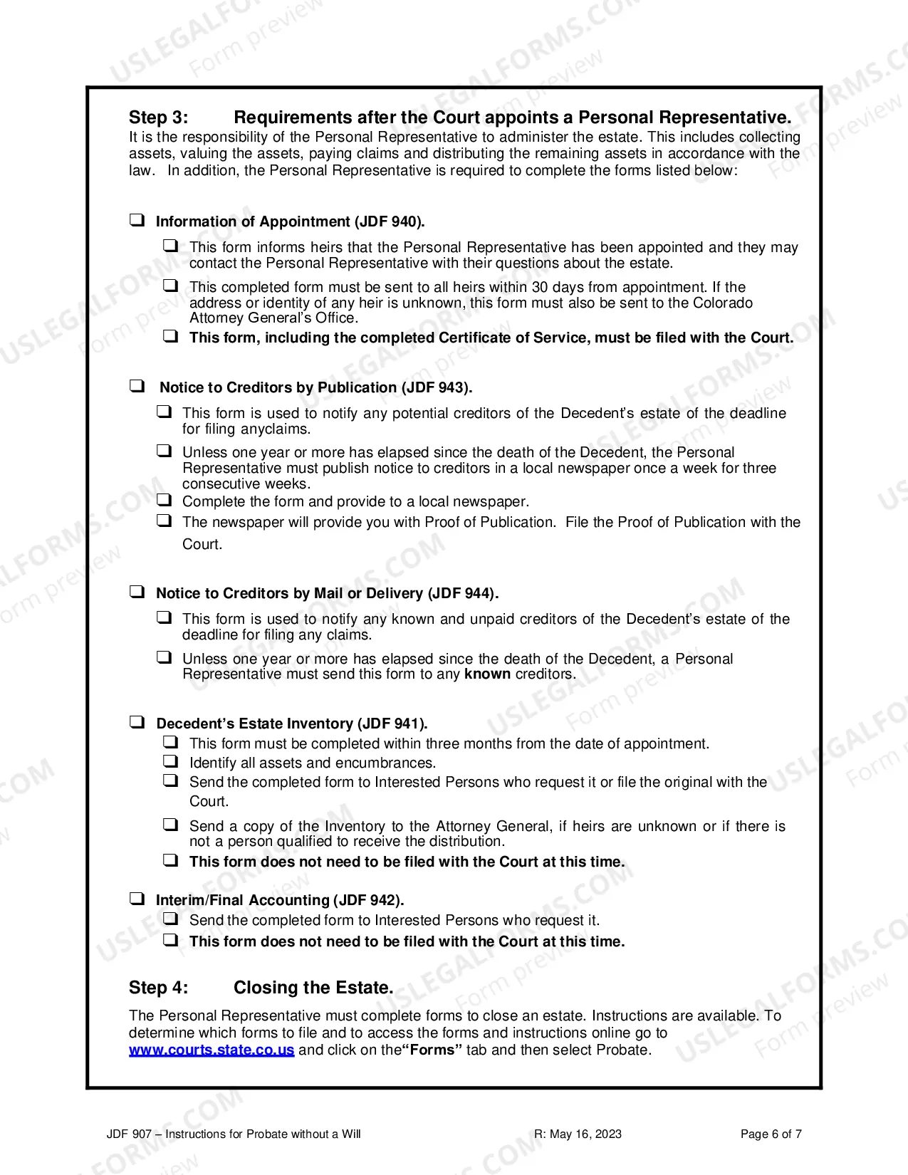 Preview Instructions For Probate Without A Will