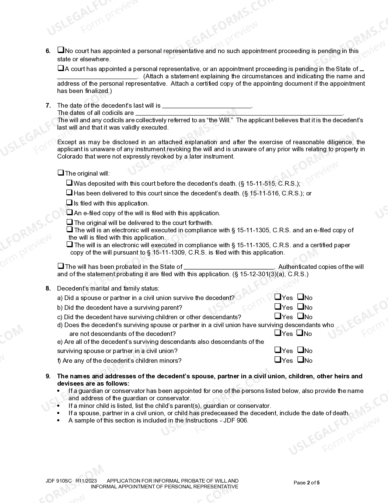Preview Application For Informal Probate Of Will And Informal Appointment Of Personal Representative