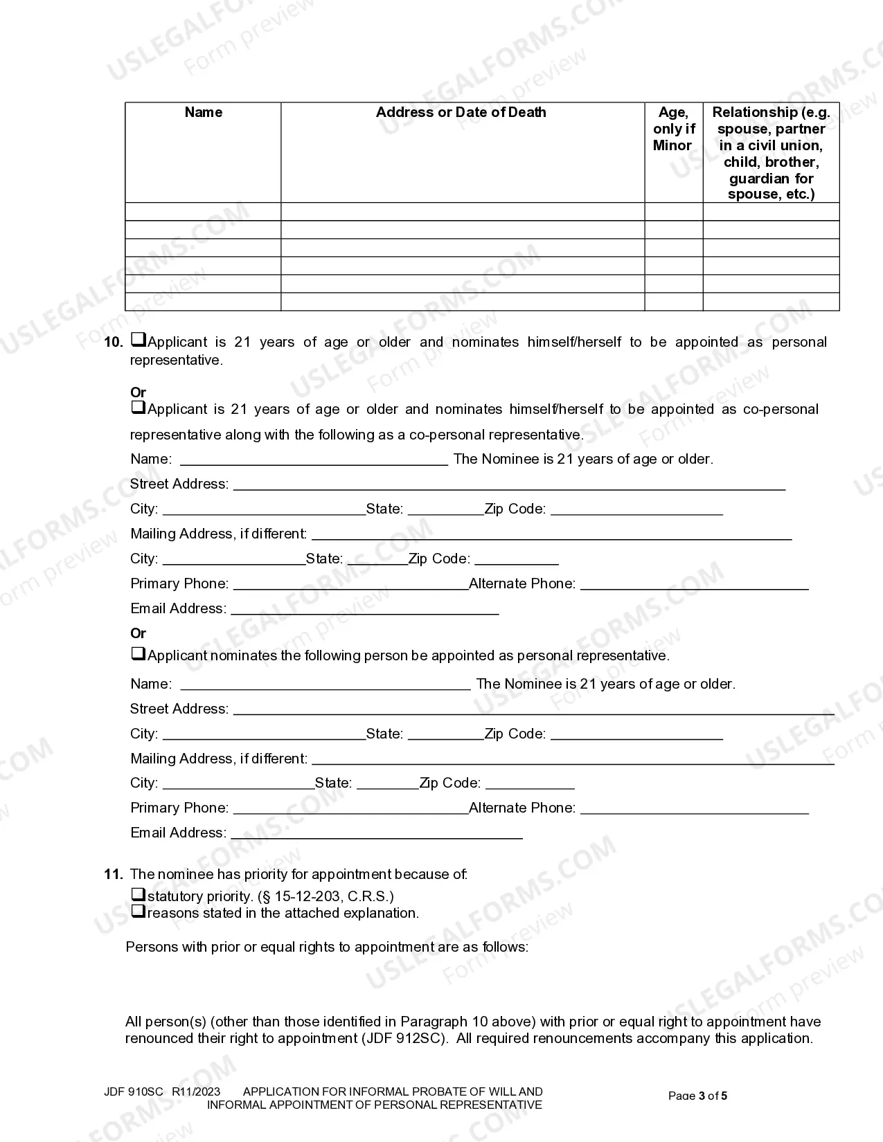 Preview Application For Informal Probate Of Will And Informal Appointment Of Personal Representative