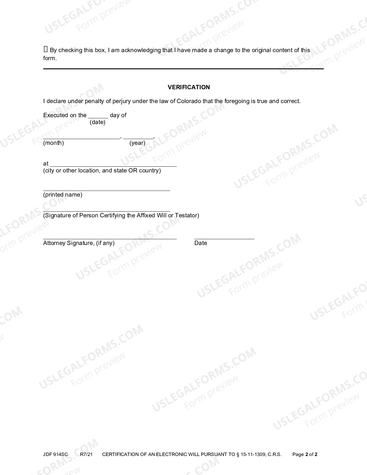 Preview Certification of an Electronic Will