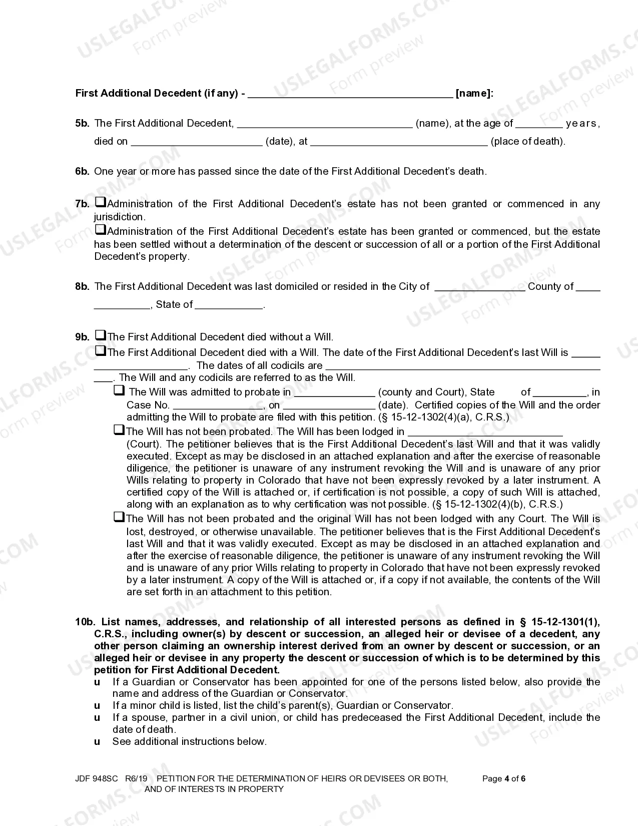 Preview Petition For The Determination Of Heirs Or Devisees Or Both,And Of Interests In Property