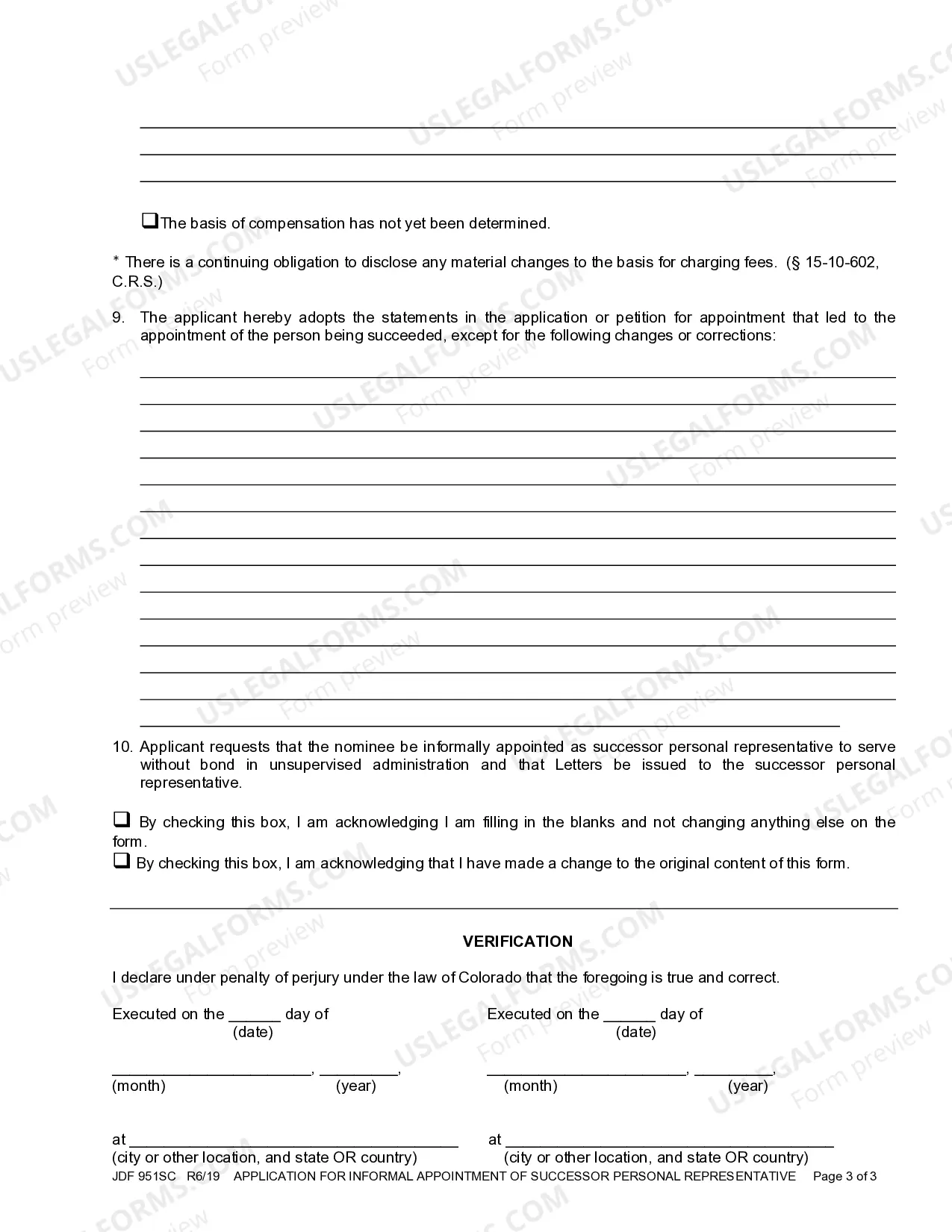 Preview Application for Informal Appointment of Successor Personal Representative