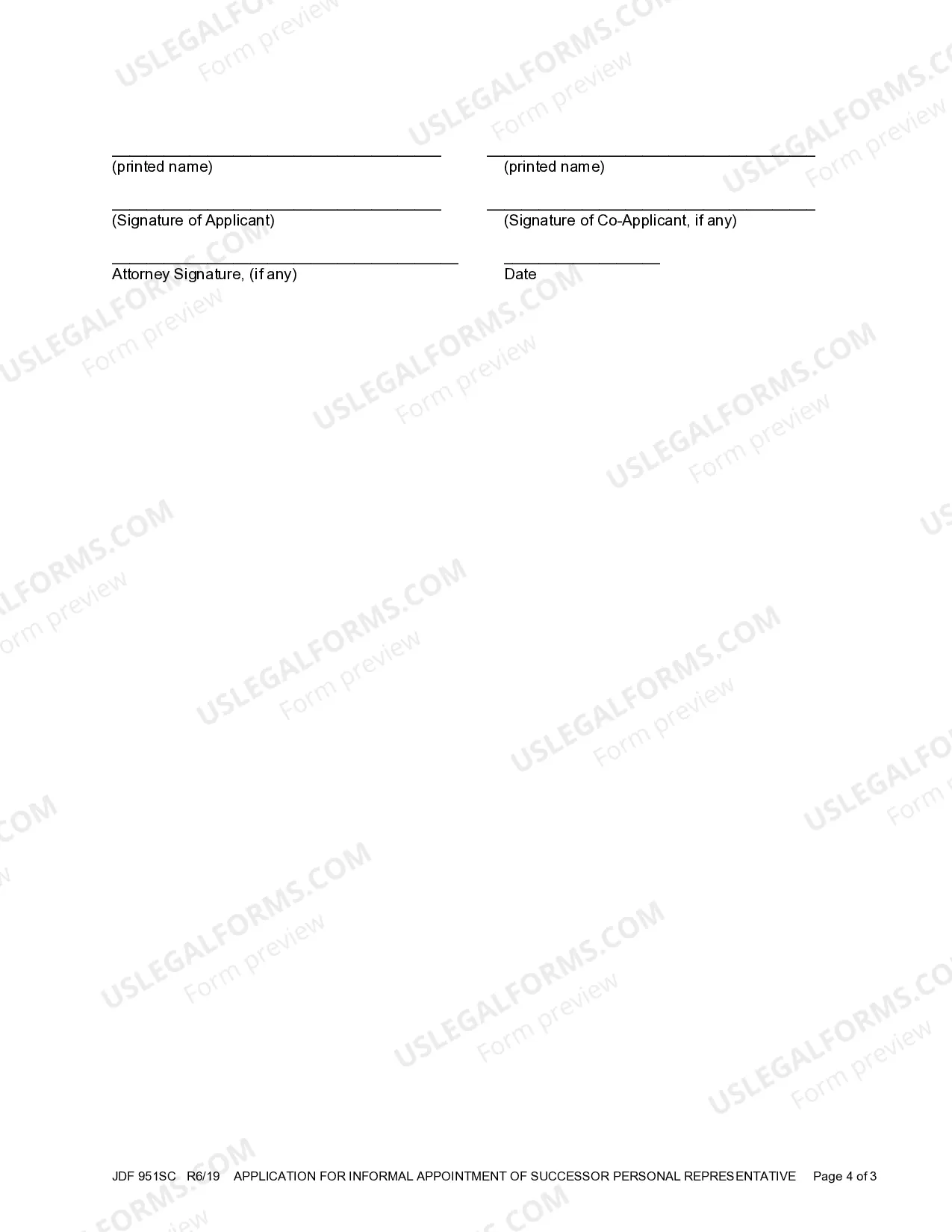 Preview Application for Informal Appointment of Successor Personal Representative