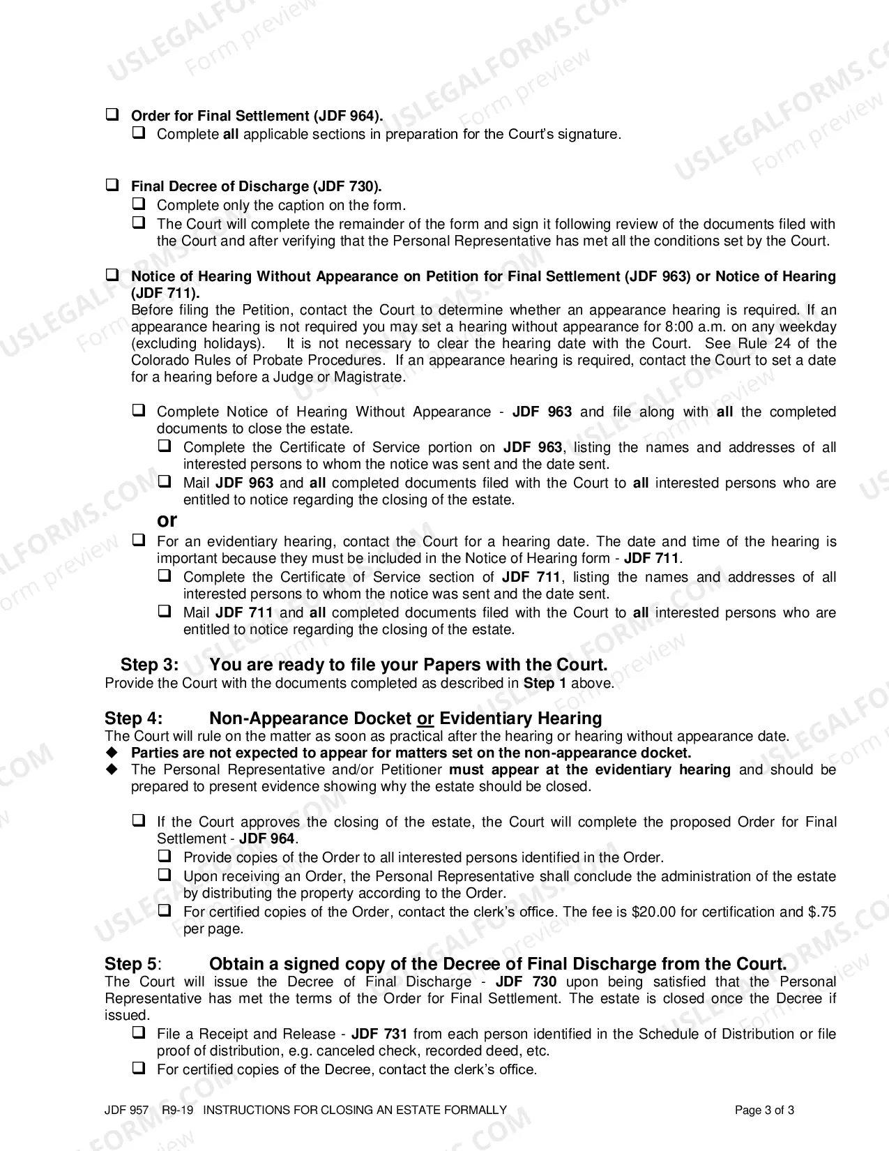 Preview Instructions For Closing An Estate Formally