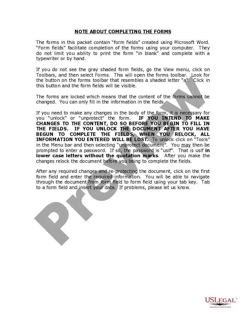 Preview Colorado Name Change Instructions and Forms Package for a Minor