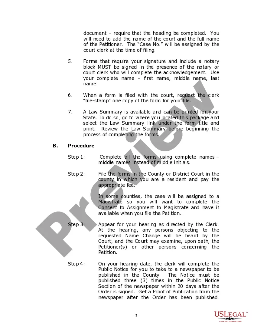 Preview Colorado Name Change Instructions and Forms Package for a Family