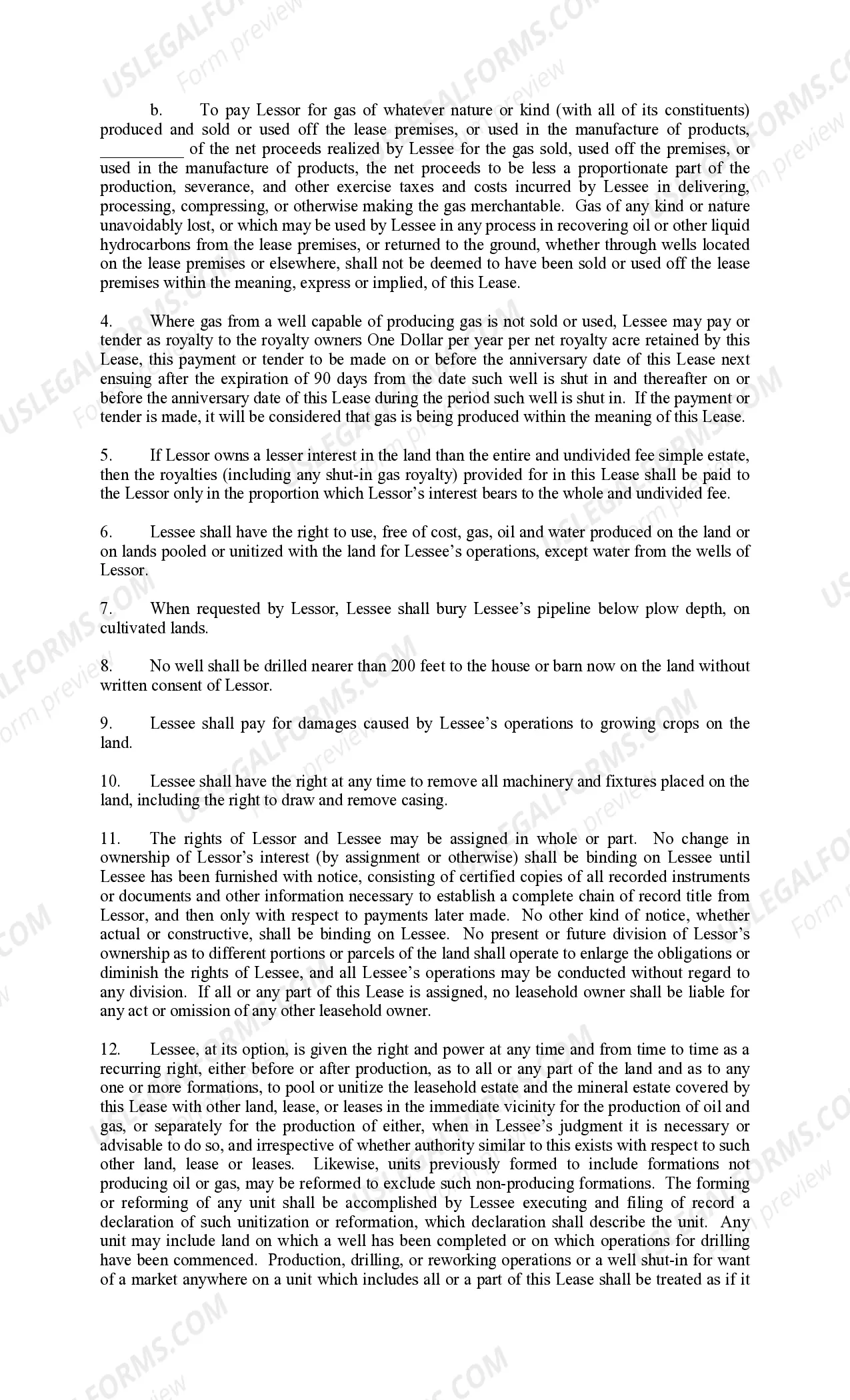 Preview Paid Up Lease Pooling Provision