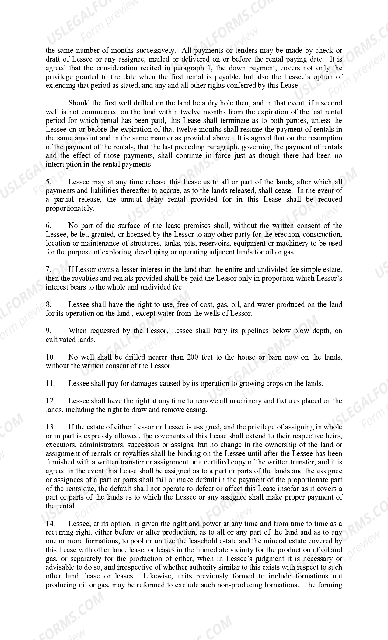 Preview Rental Lease Pooling Provision