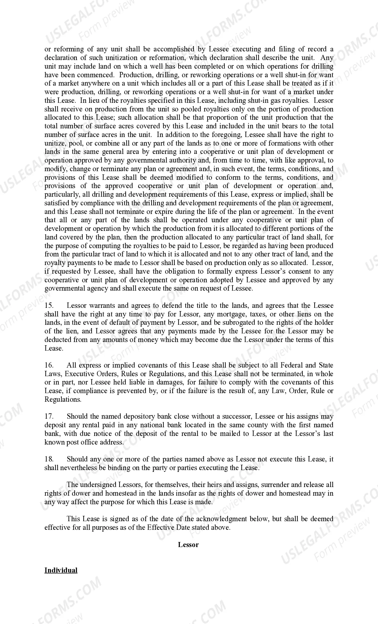 Preview Rental Lease Pooling Provision