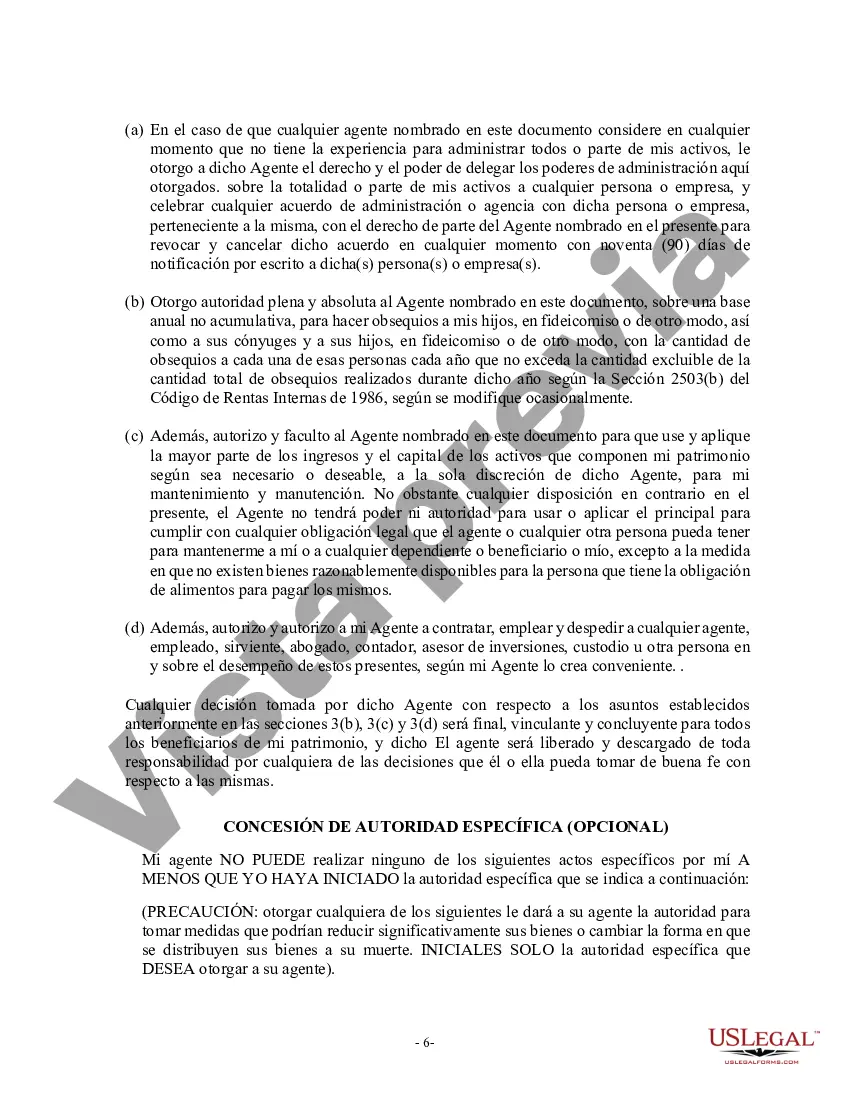 Preview Poder General Duradero para Bienes y Finanzas o Financiero Efectivo Inmediatamente