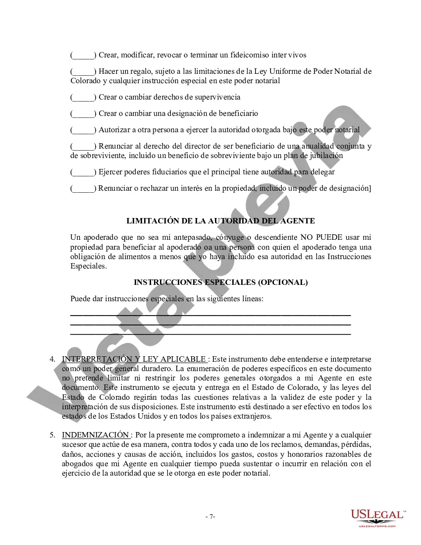 Preview Poder General Duradero para Bienes y Finanzas o Financiero Efectivo Inmediatamente