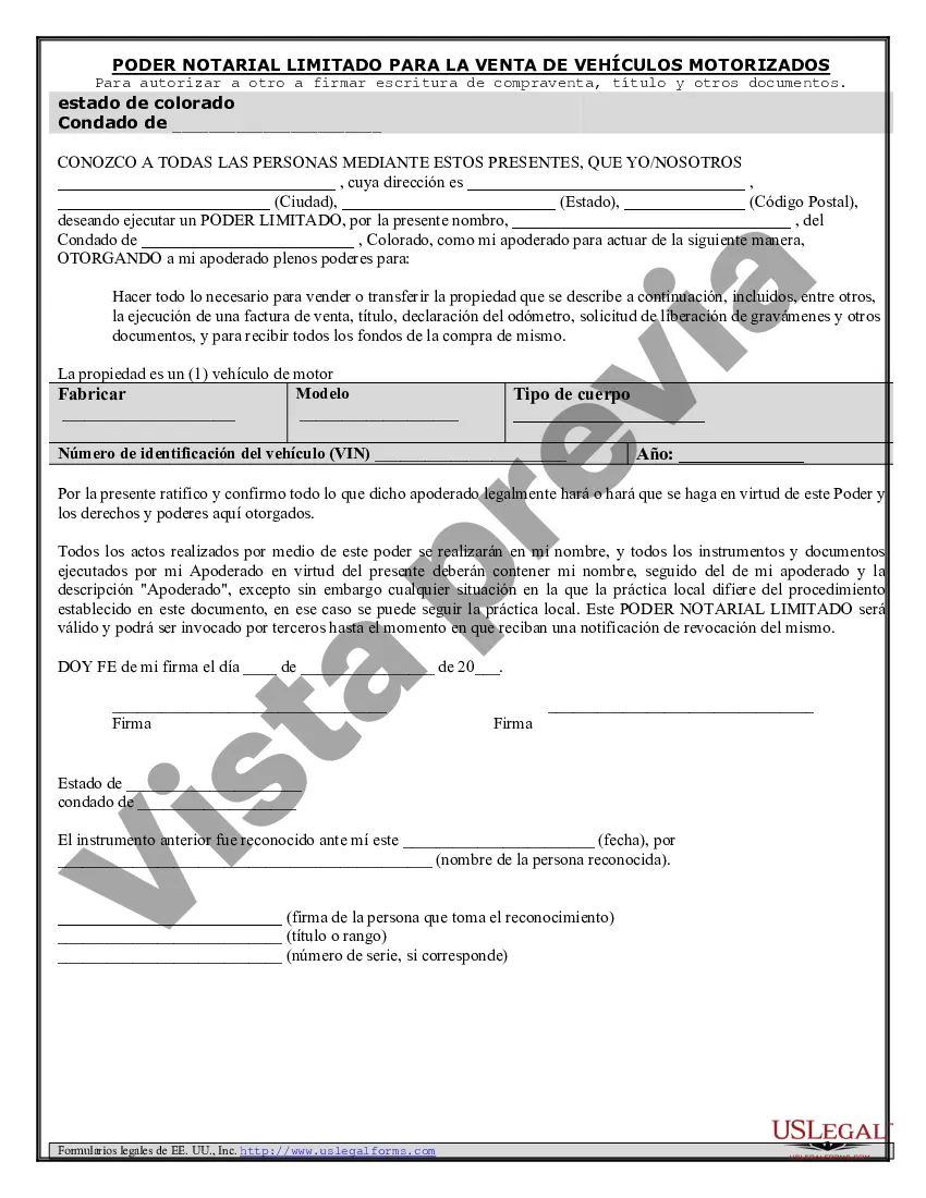 Preview Poder notarial para la venta de vehículos de motor