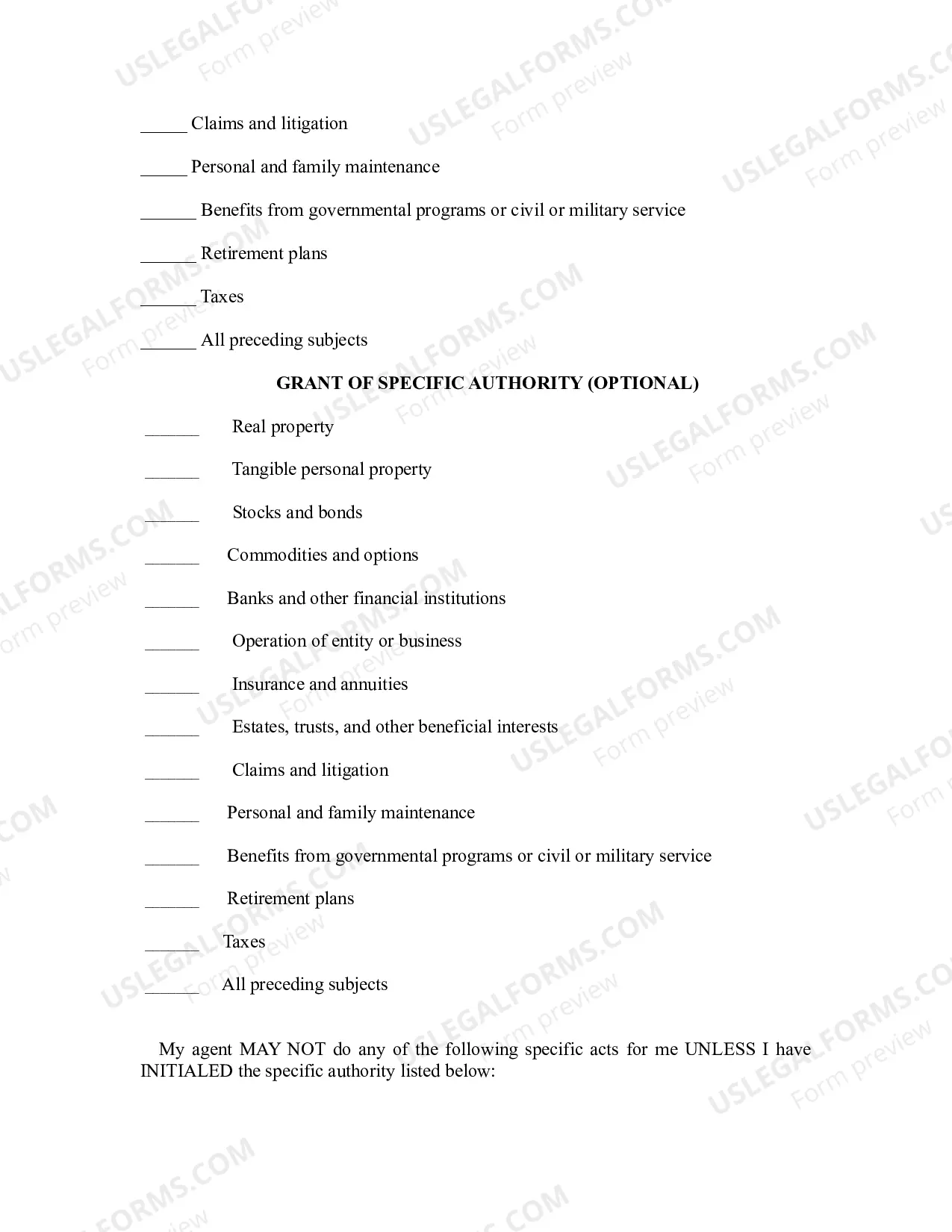 Preview Statutory Durable Power of Attorney