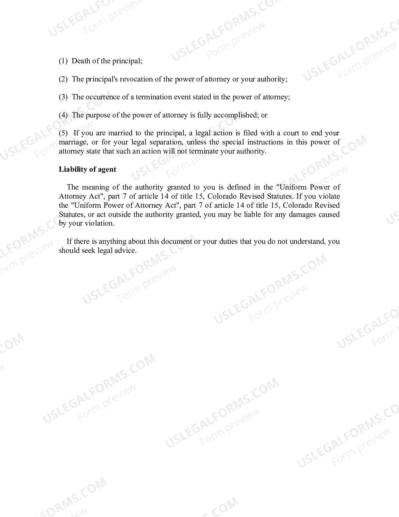 Preview Statutory Durable Power of Attorney