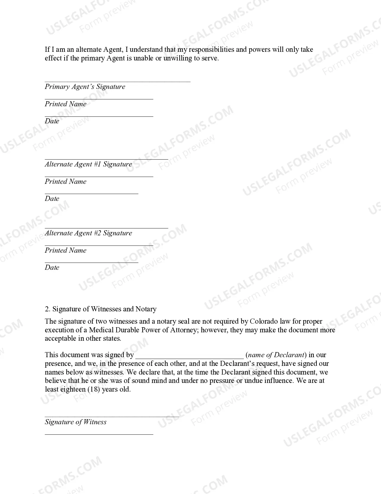 Preview Medical Durable Power of Attorney