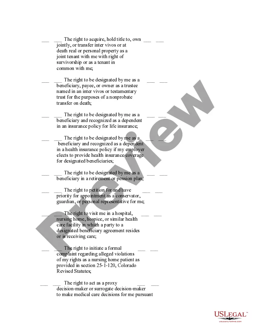 Preview Statutory Designated Beneficiary Agreement