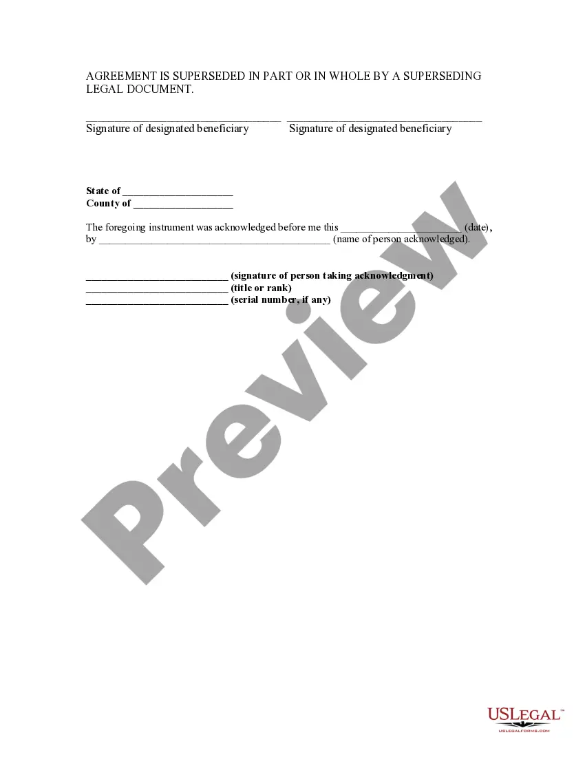 Preview Statutory Designated Beneficiary Agreement