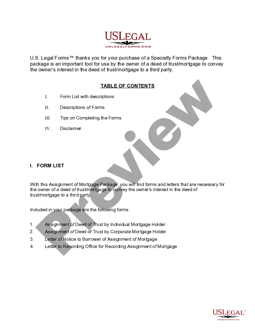 Preview Colorado Assignment of Mortgage Package