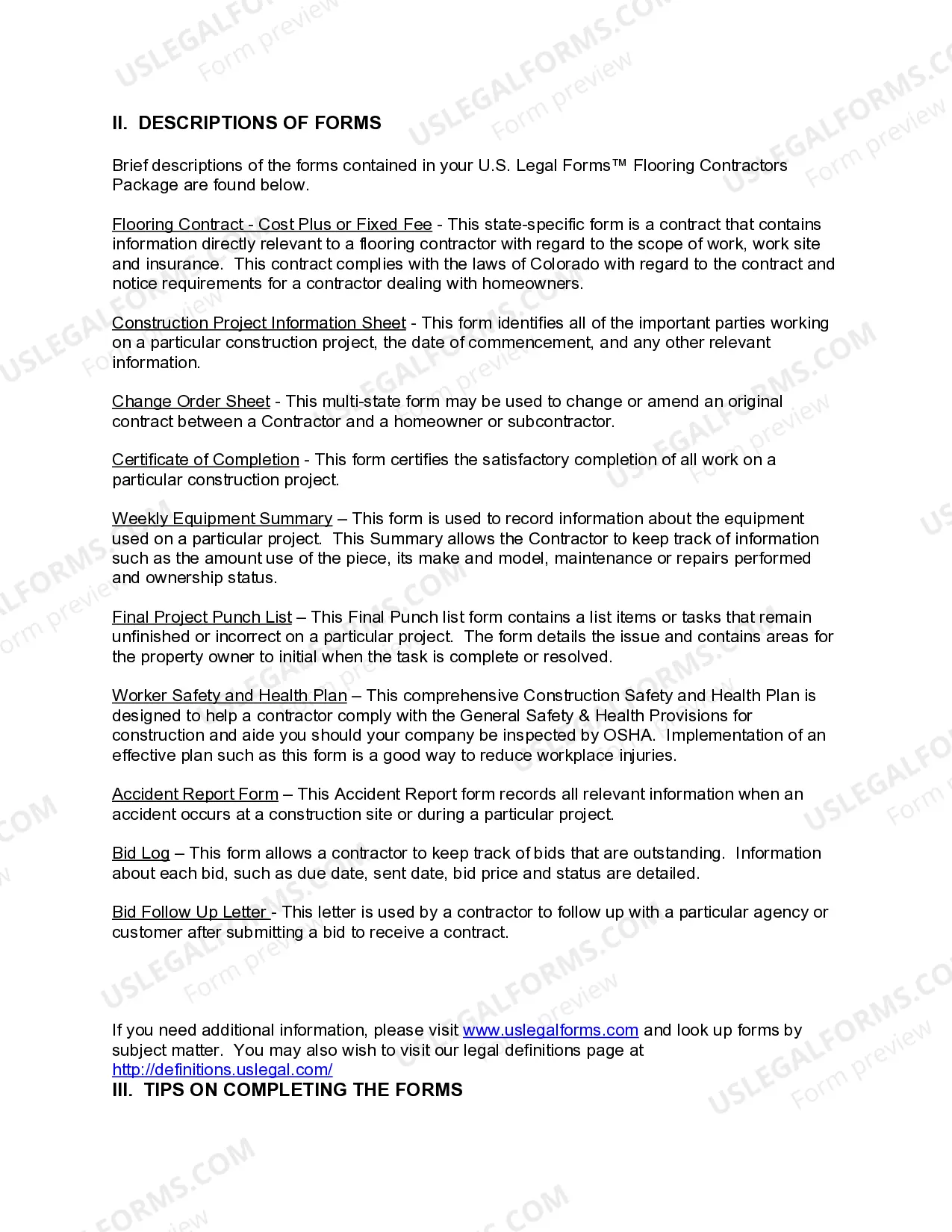 Preview Colorado Flooring Contractor Package