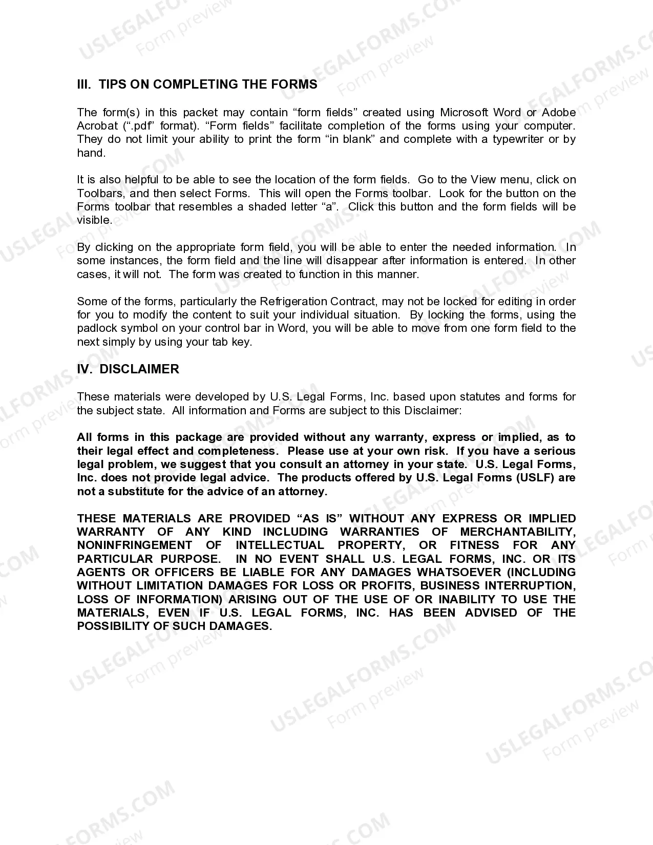 Preview Colorado Refrigeration Contractor Package