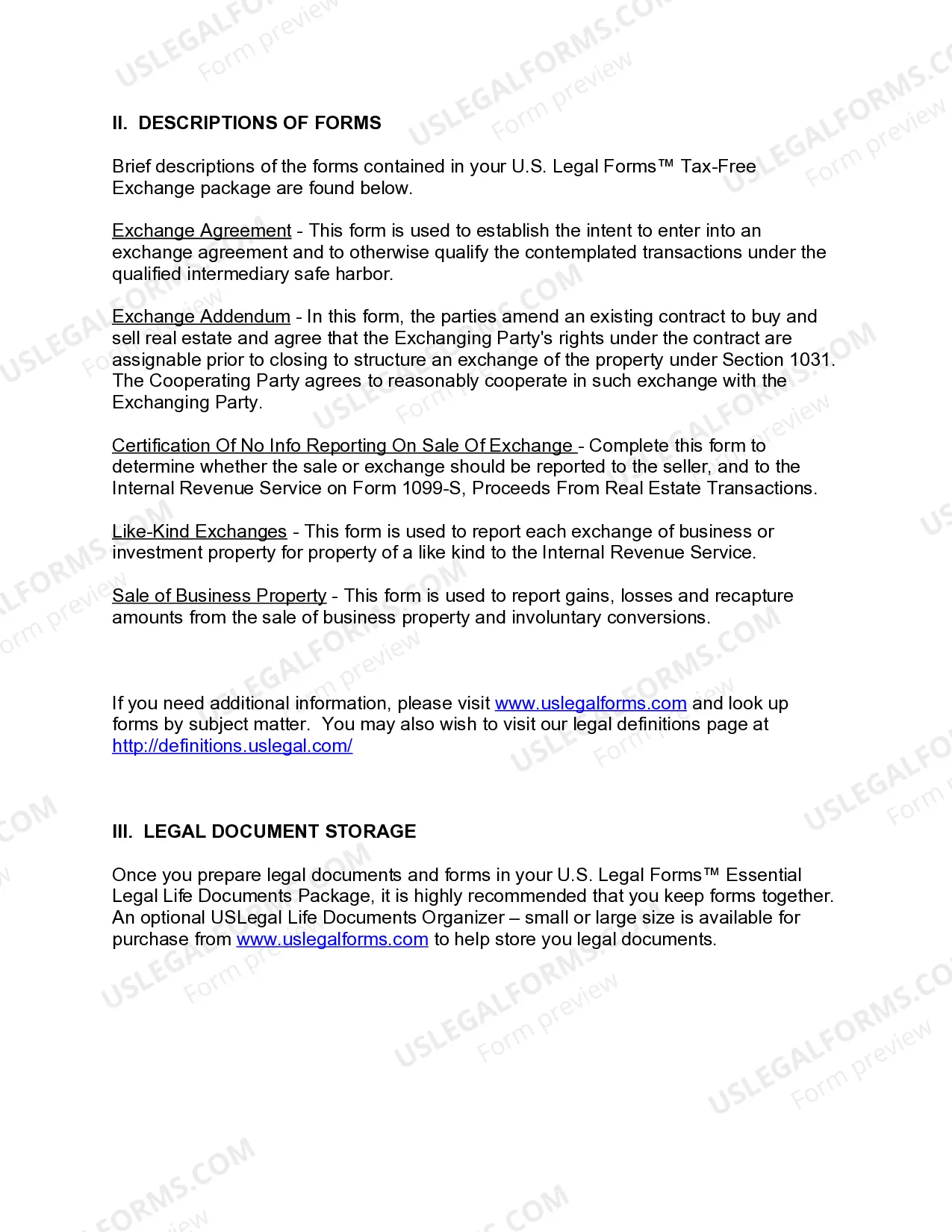 Preview Colorado Tax Free Exchange Package