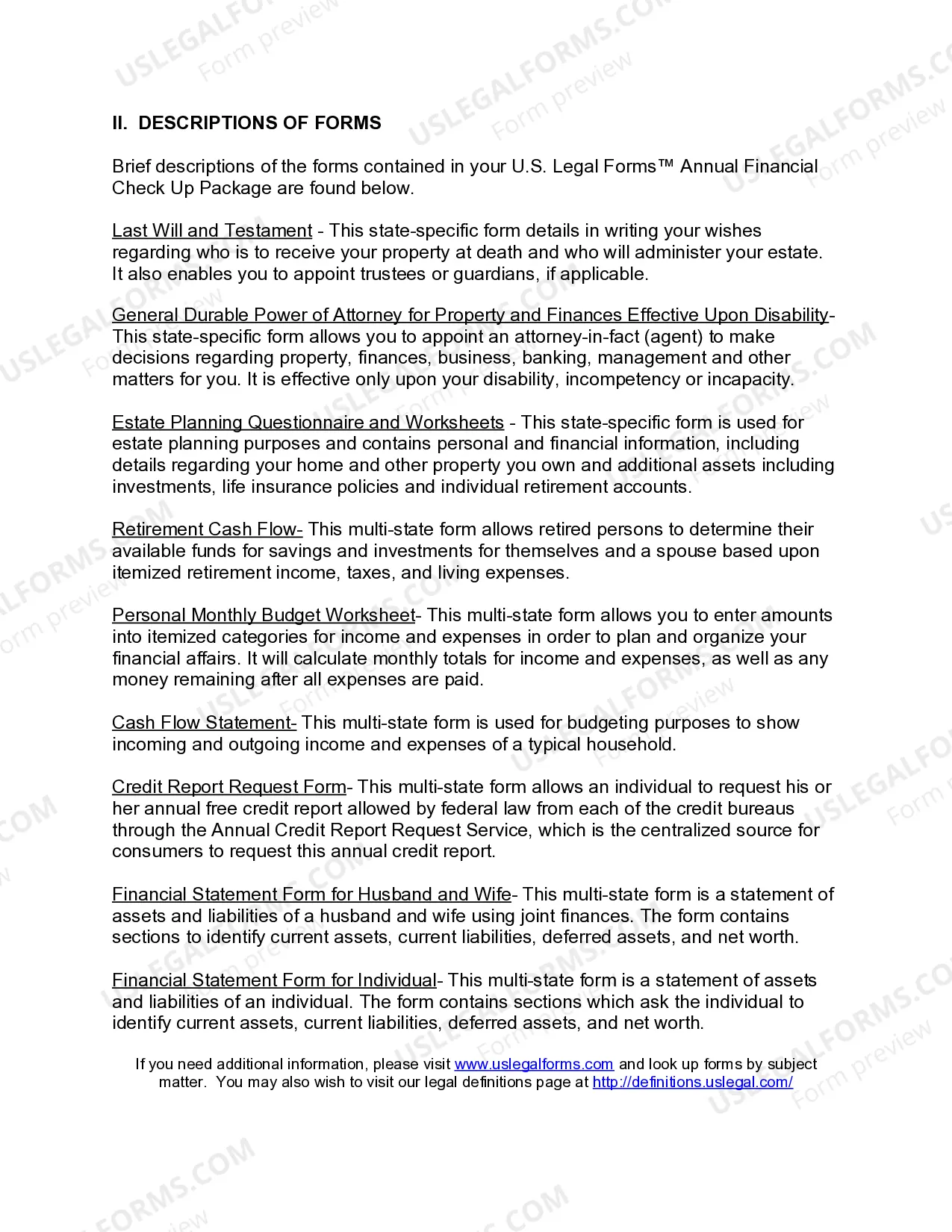 Preview Colorado Annual Financial Checkup Package