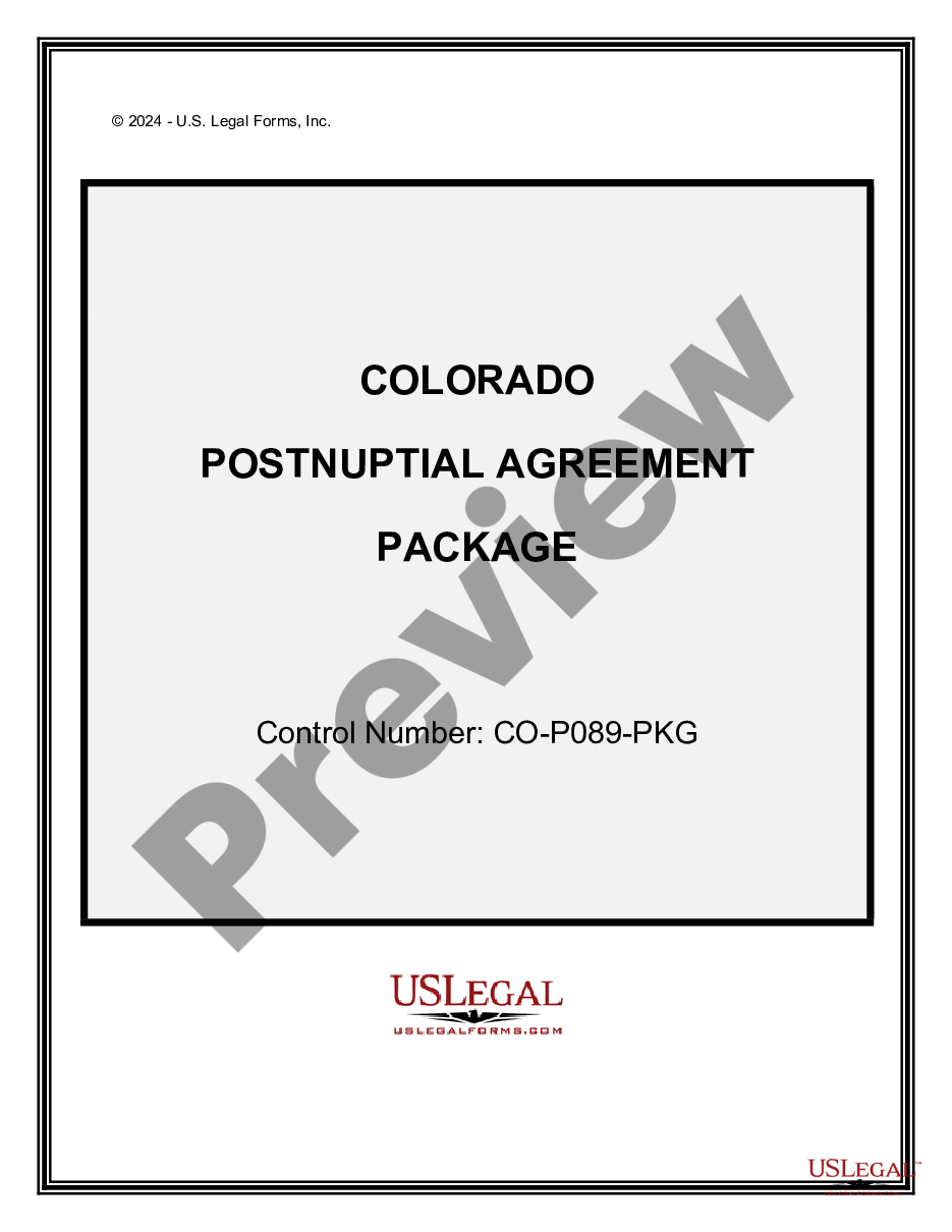 Colorado Postnuptial Agreements Package US Legal Forms