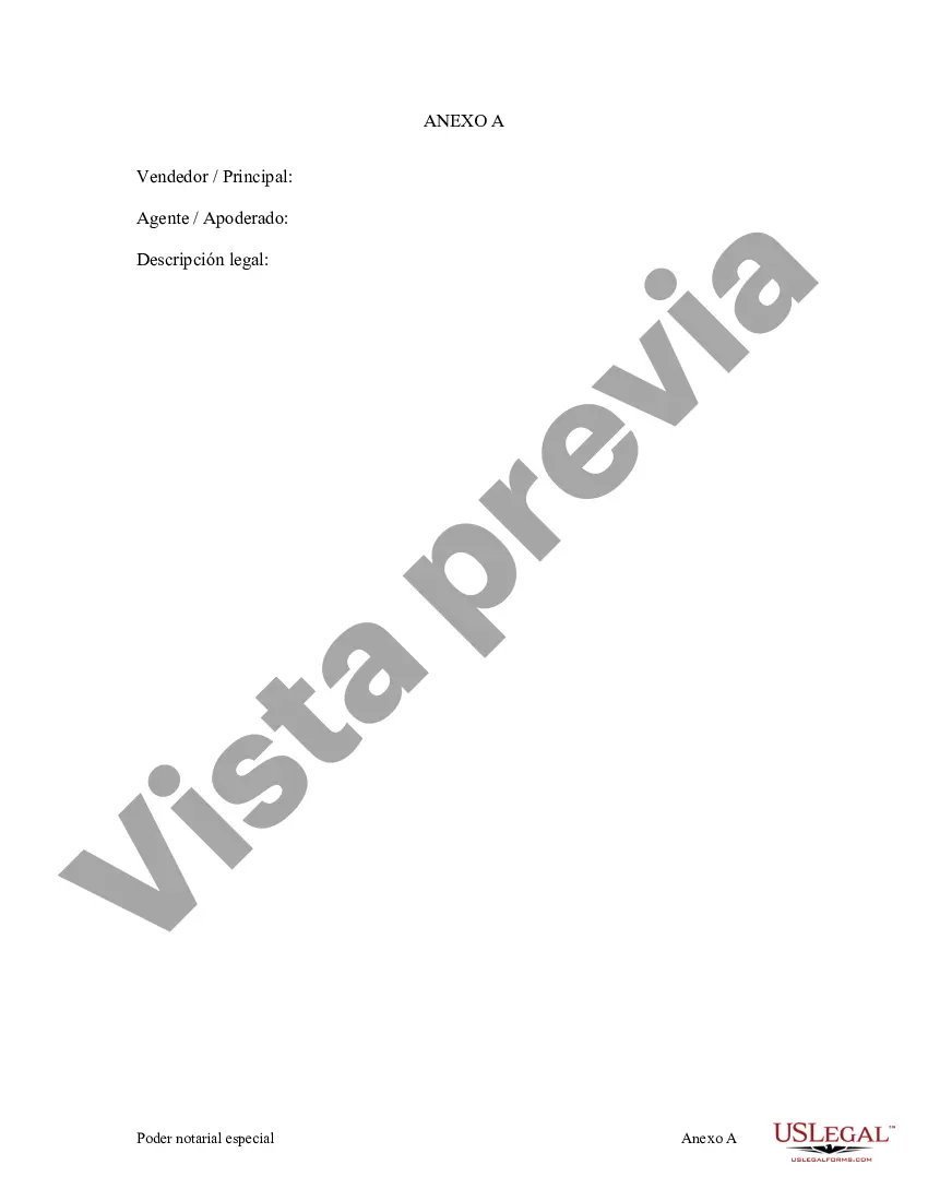 Preview Poder notarial especial o limitado para transacciones de venta de bienes raíces por parte del vendedor