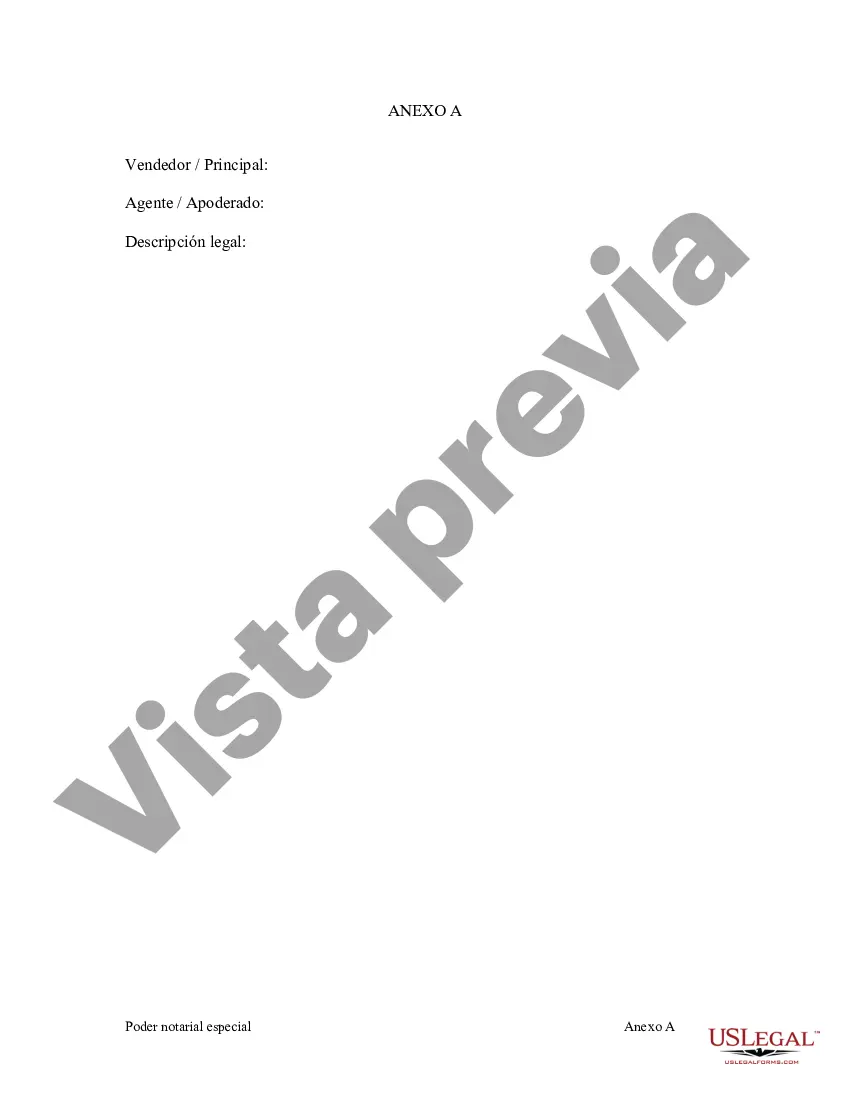 Preview Poder notarial especial o limitado para transacciones de compra de bienes raíces por parte del comprador