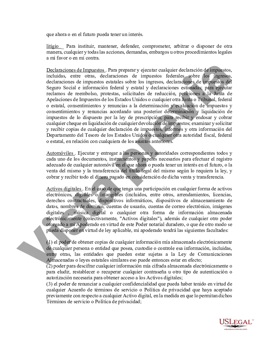 Preview Poder notarial limitado en el que se especifican poderes con ejemplos de poderes incluidos