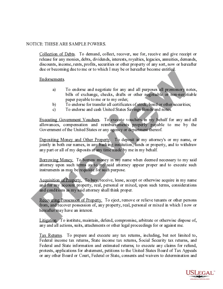 Get Limited Power of Attorney where you Specify Powers with Sample Powers Included Preview Limited Power of Attorney where you Specify Powers with Sample Powers Included