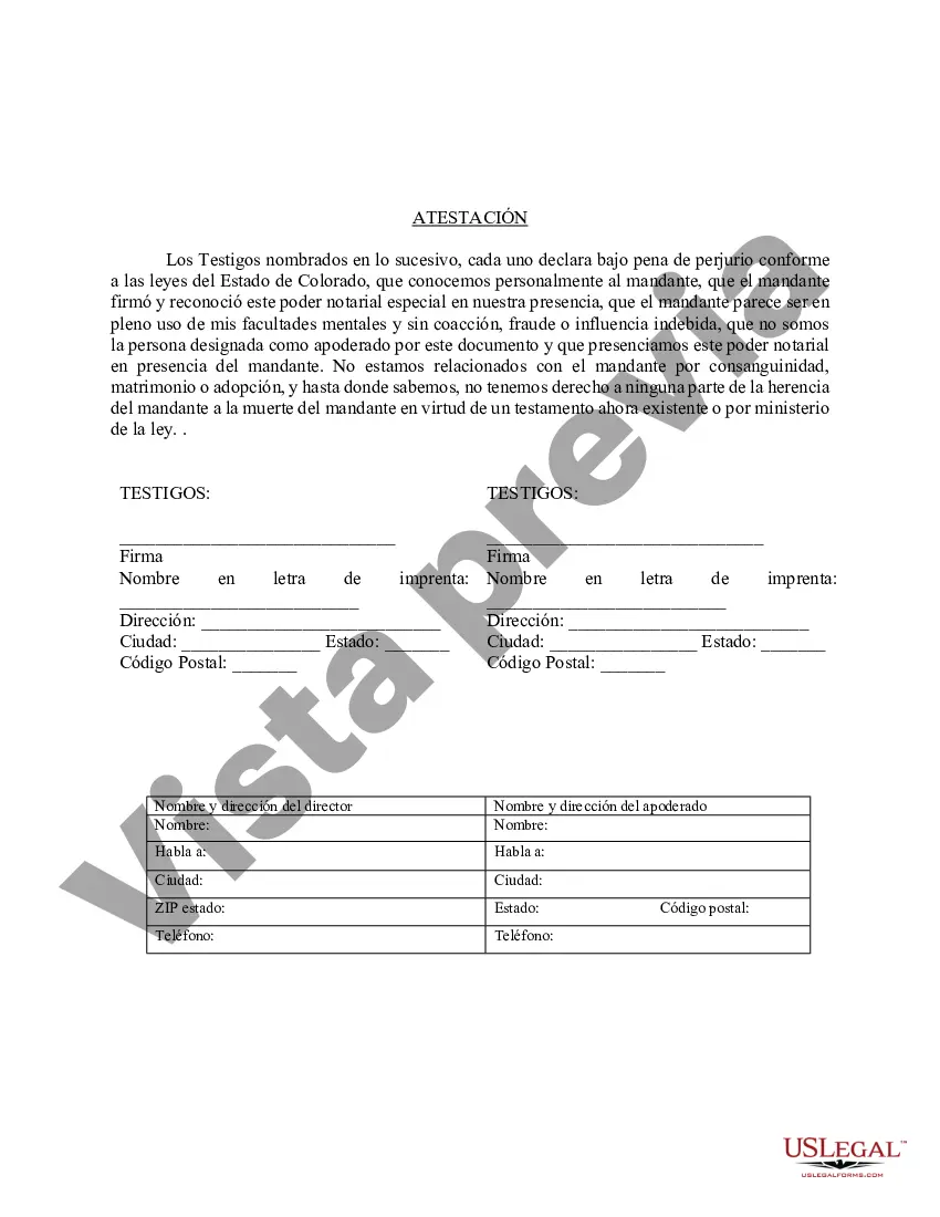 Preview Poder especial duradero para asuntos de cuentas bancarias