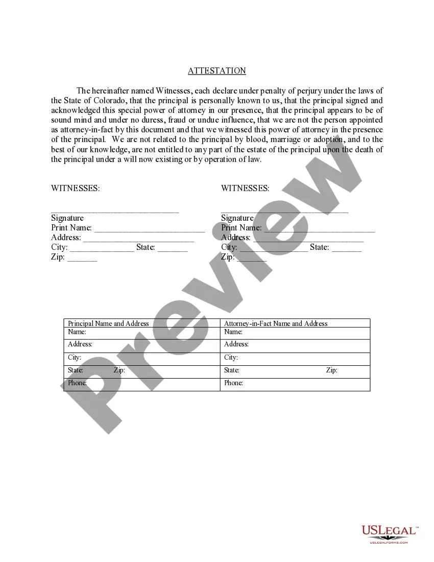 Preview Special Durable Power of Attorney for Bank Account Matters