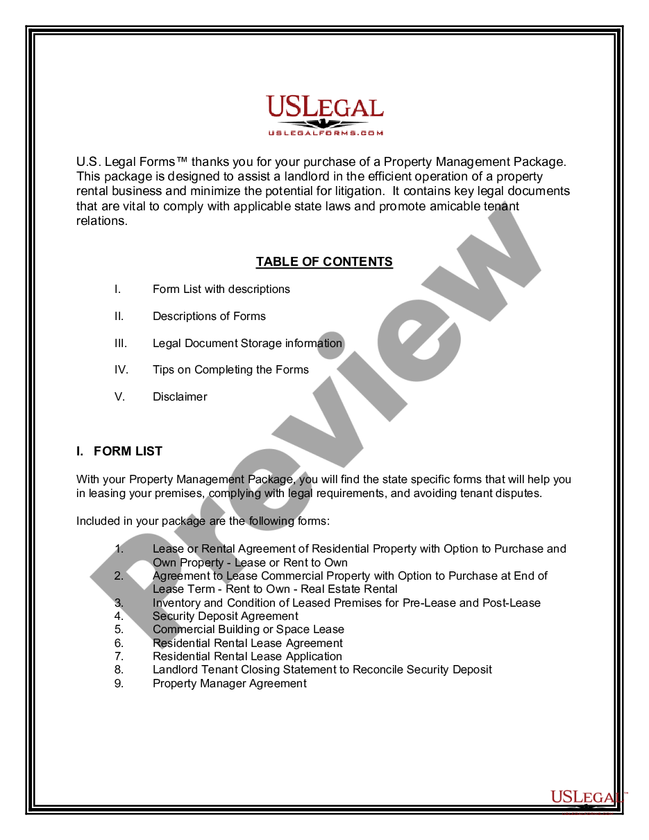 page 1 Colorado Property Management Package preview