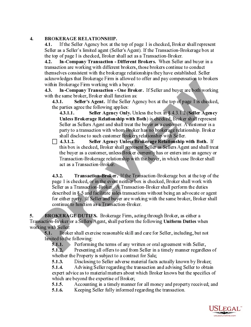 Preview Exclusive Right-to-Sell Listing Contract