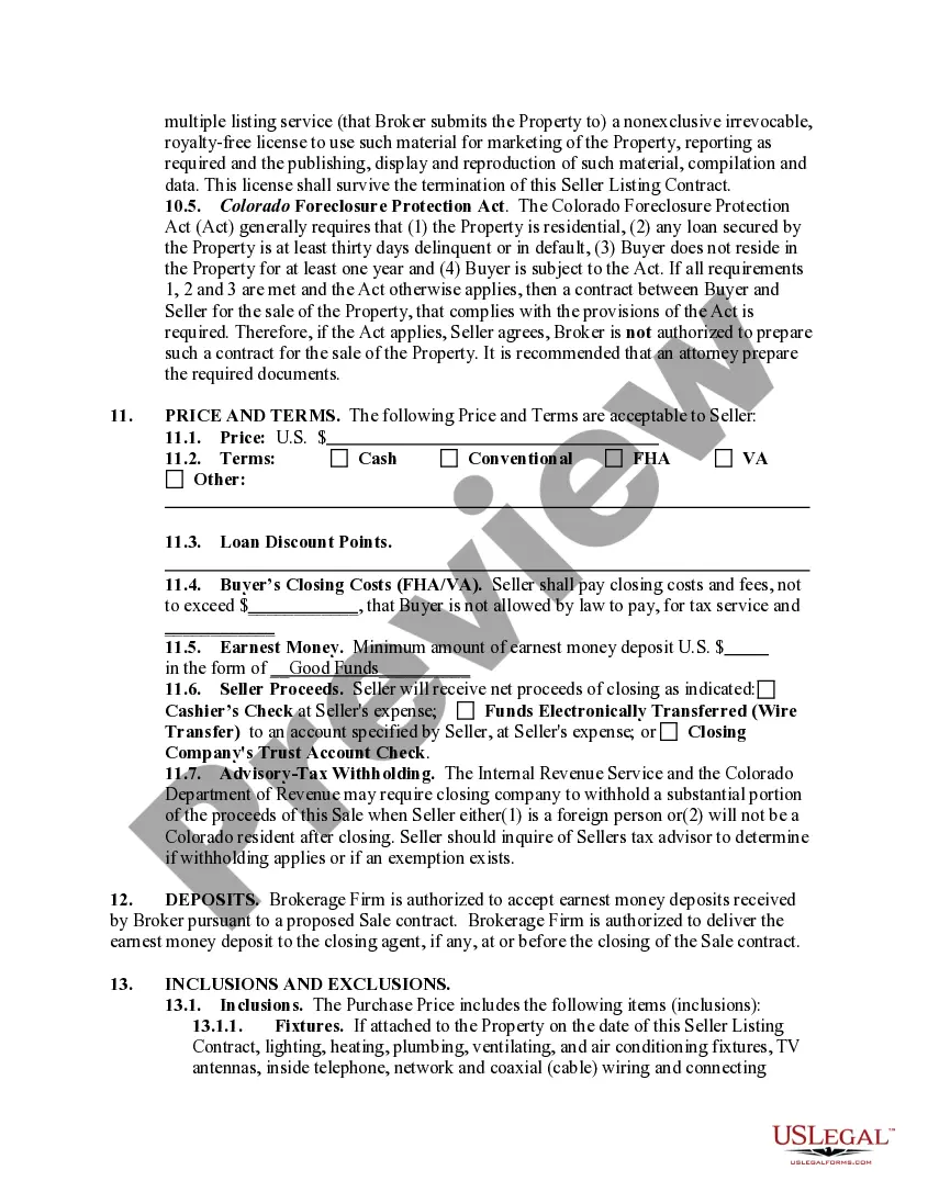 Preview Exclusive Right-to-Sell Listing Contract