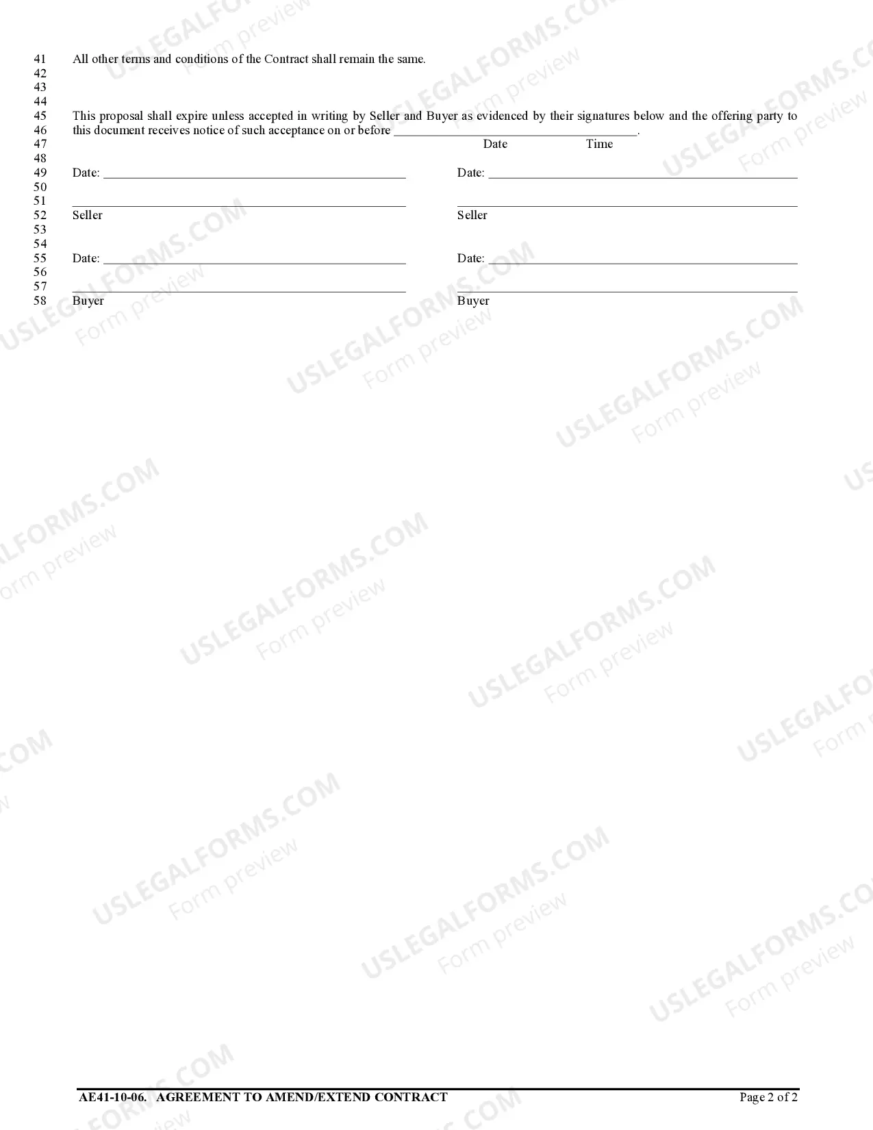 Preview Agreement to Amend or Extend Contract