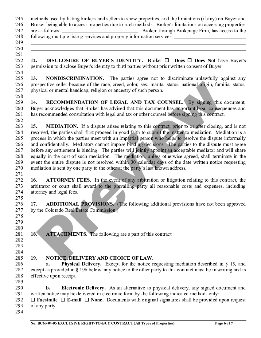 Colorado Exclusive Right to Exclusive Right To Buy Listing Contract colorado-exclusive-right-to-exclusive-right-to-buy-listing-contract