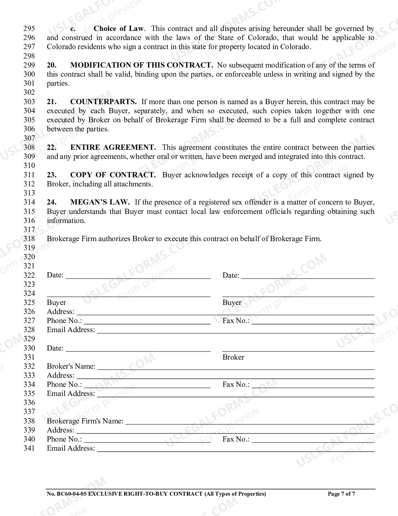 Preview Exclusive Right-to-Buy Contract for All Property Types