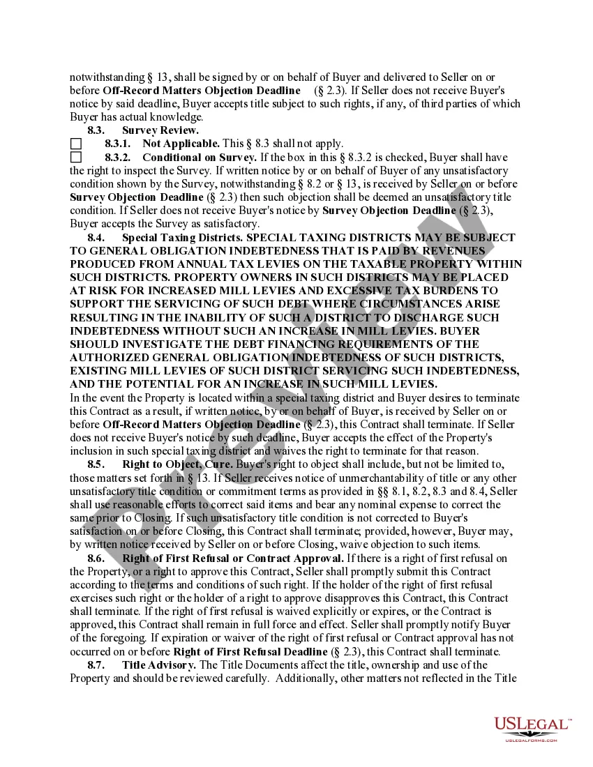 Preview Contract to Buy and Sell Real Estate - All Types of Properties - with Closing Instructions