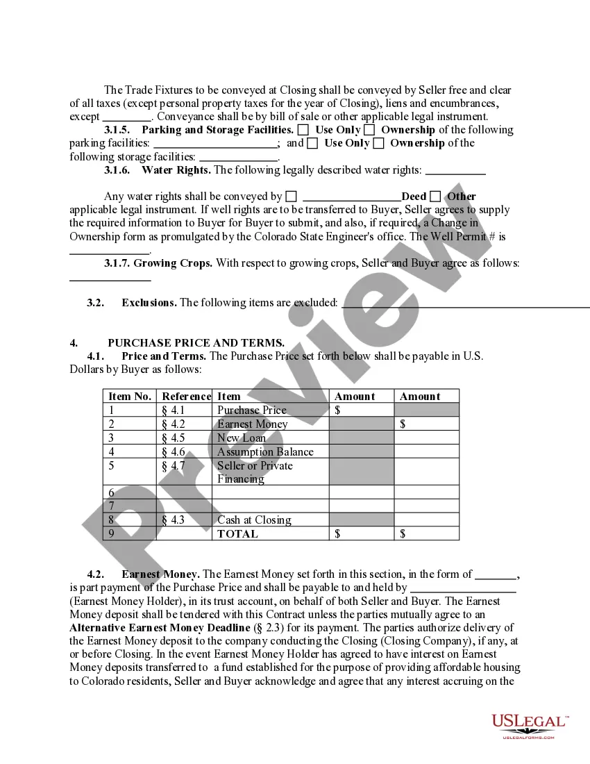 Preview Contract to Buy and Sell Real Estate - All Types of Properties - with Closing Instructions