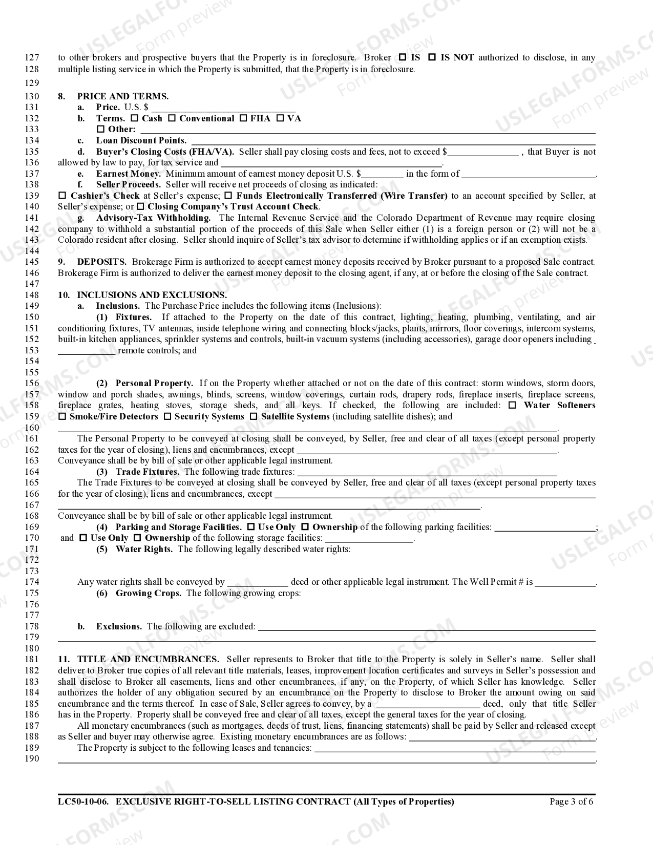 Westminster Colorado Exclusive RighttoSell Listing Contract for All Types of Properties US