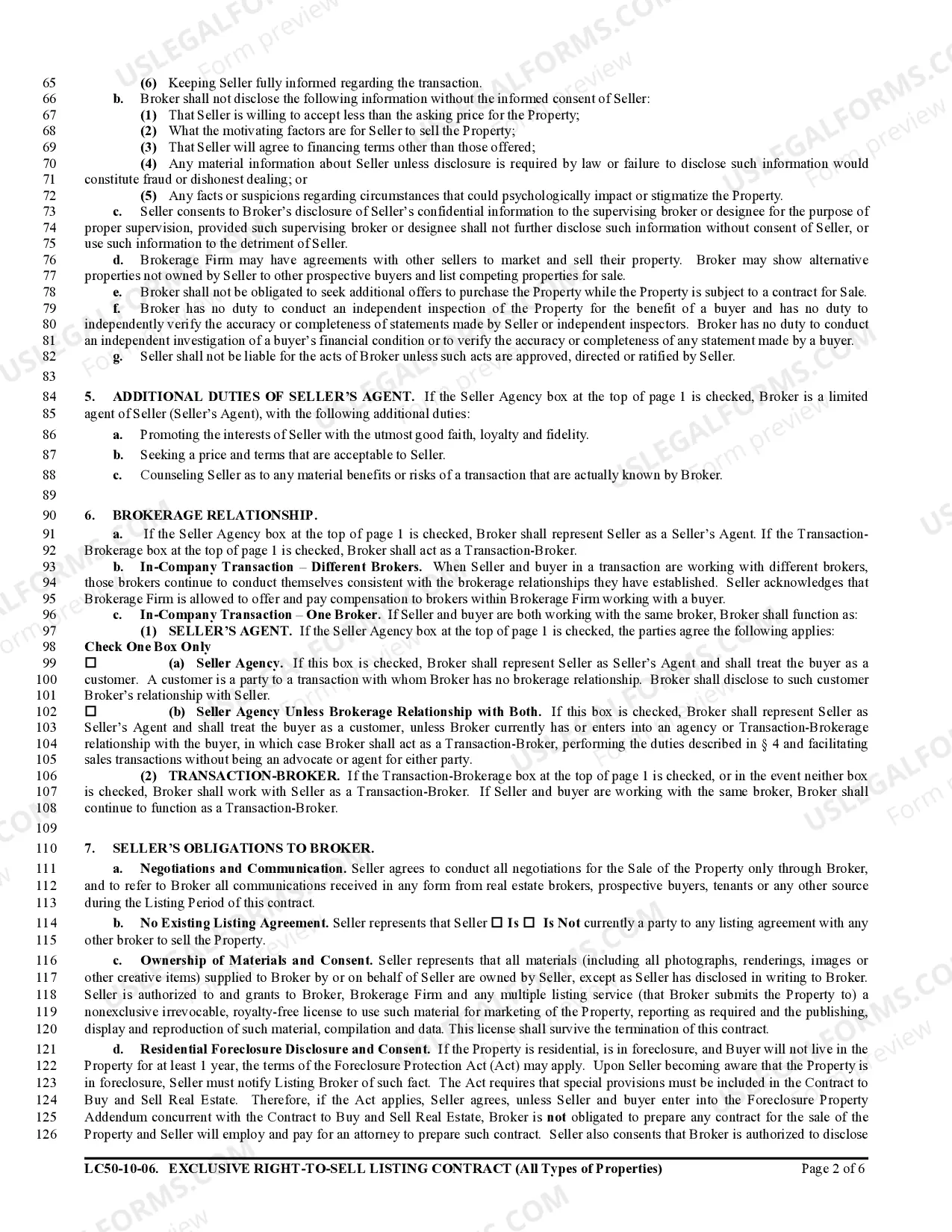 Preview Exclusive Right-to-Sell Listing Contract for All Types of Properties