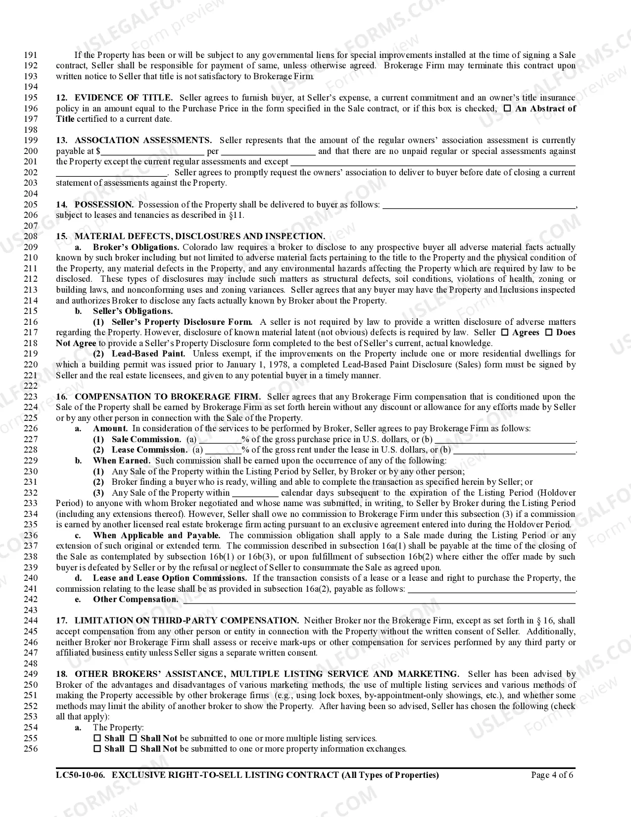 Preview Exclusive Right-to-Sell Listing Contract for All Types of Properties