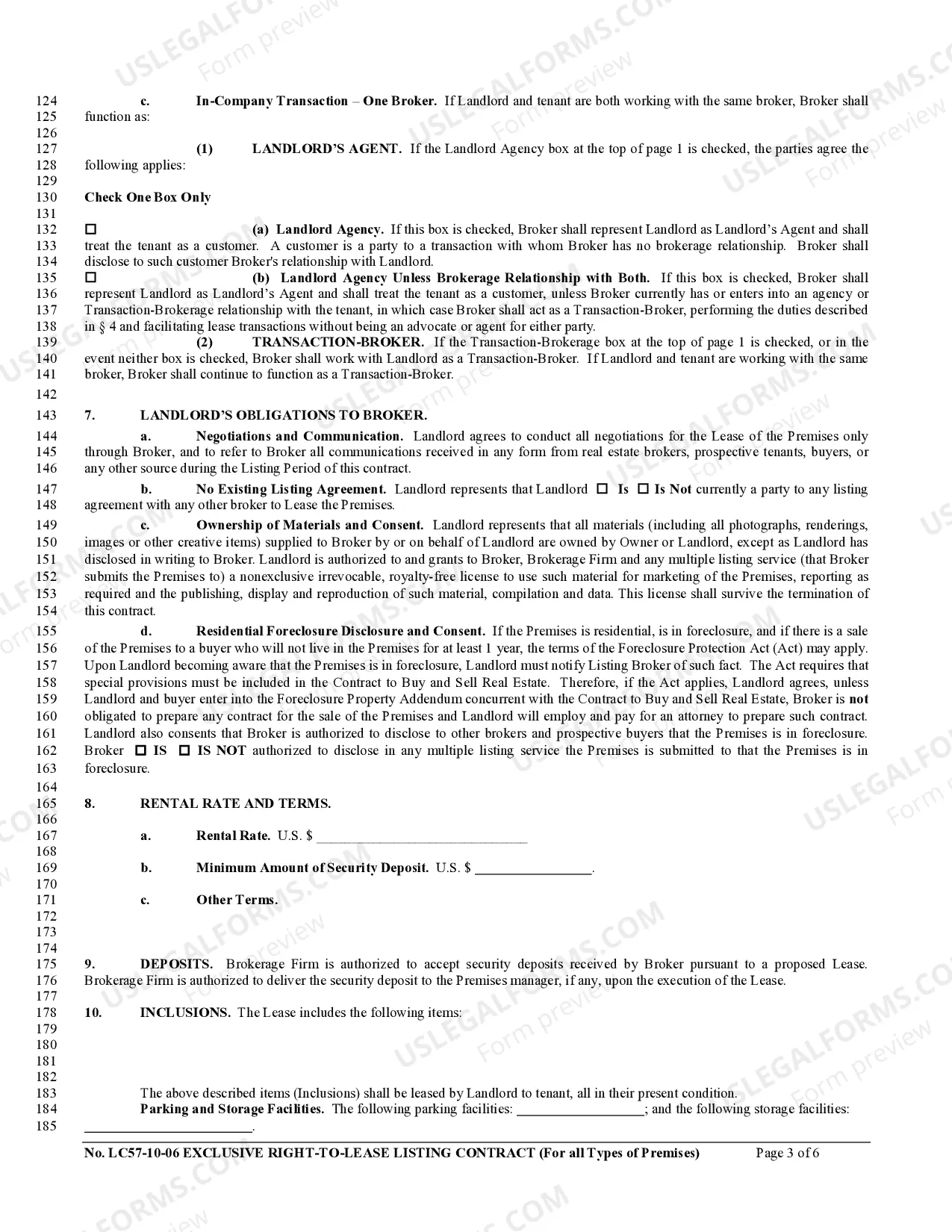 Preview Exclusive Right-to-Lease Listing Contract with Agency or Transaction Broker