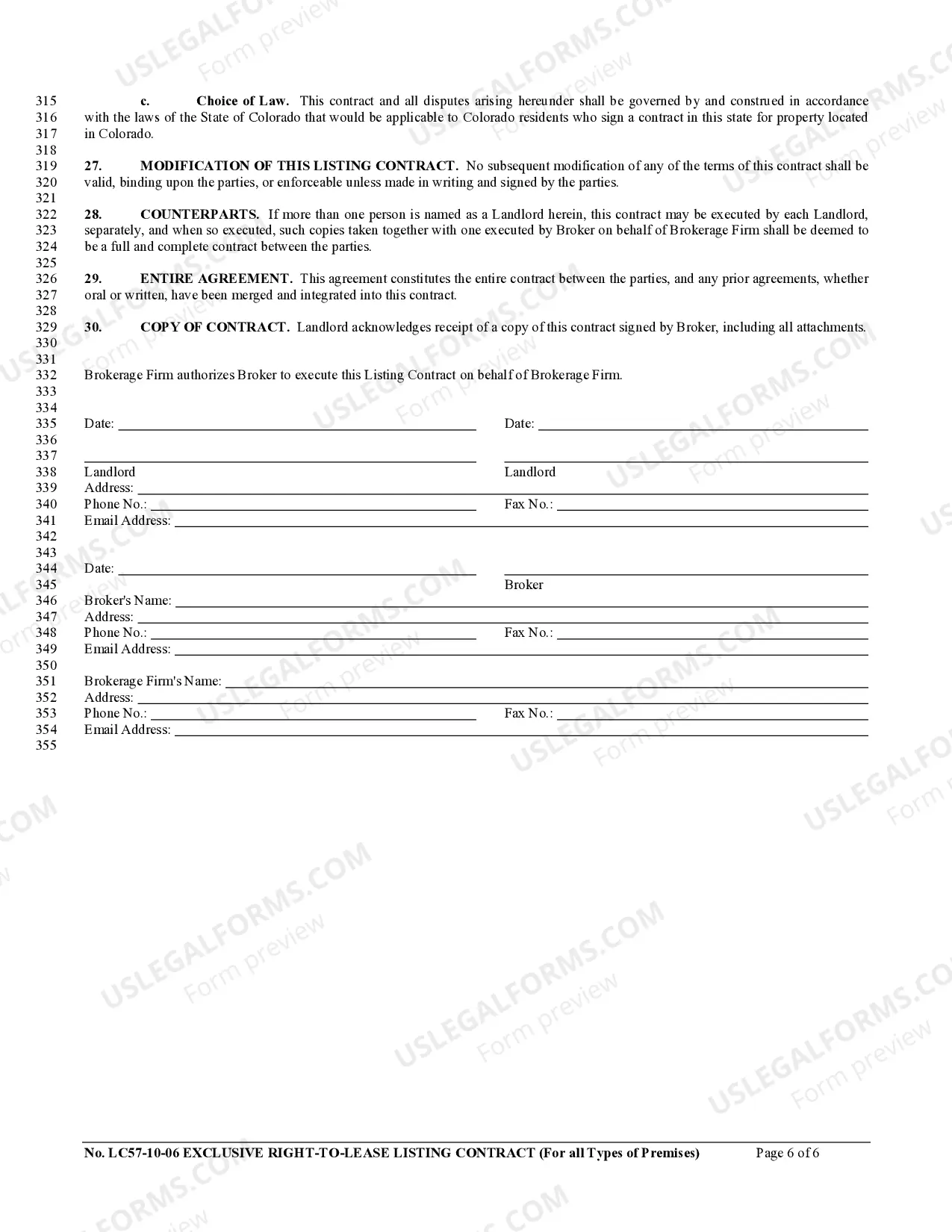 Preview Exclusive Right-to-Lease Listing Contract with Agency or Transaction Broker