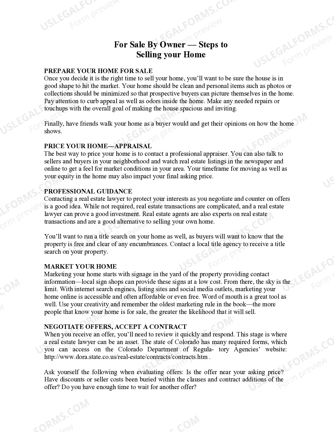 Preview For Sale By Owner - Transaction Guide