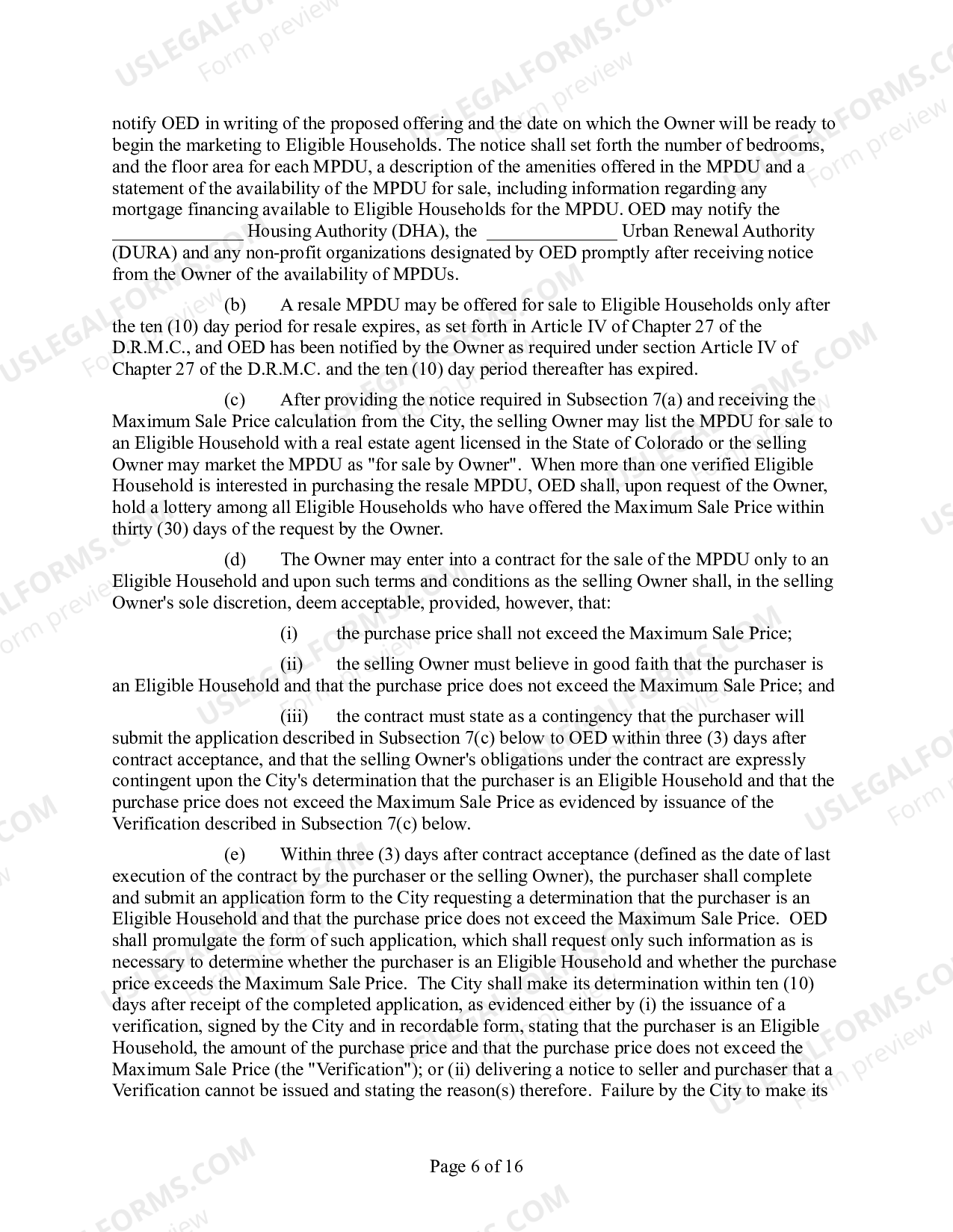 Colorado Notice of Voidable Title Transfer and Master Covenant for the